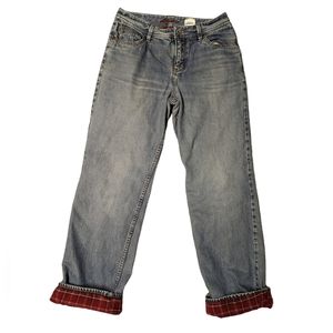 Eddie Bauer Flannel Lined Natural Fit Straight Leg Denim Jeans - Women's Size 6